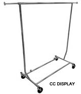 collapsible heavy duty single rail salesman rack/clothing folding rack